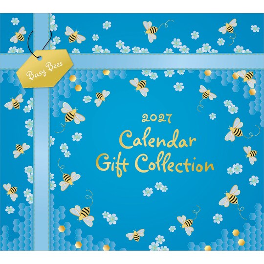 BrownTrout; Busy Bees 2027 Gift Collection | Desk Pad & Wire-O Calendar & Pocket Planner | Sticker Sheet | Foil Stamped Cover; Category:Wall Calendars; Image:1